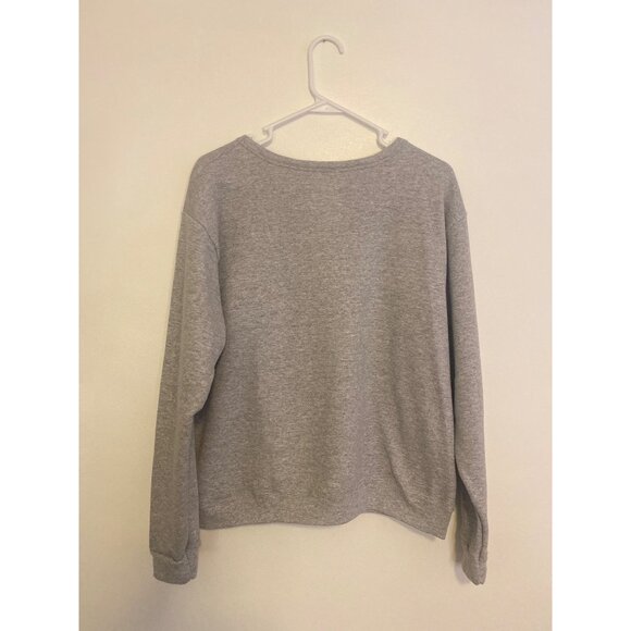 Hand-Embroidered Valentine’s Day Heart Sweatshirt Hanes Gray With Hearts Size L - Picture 6 of 6